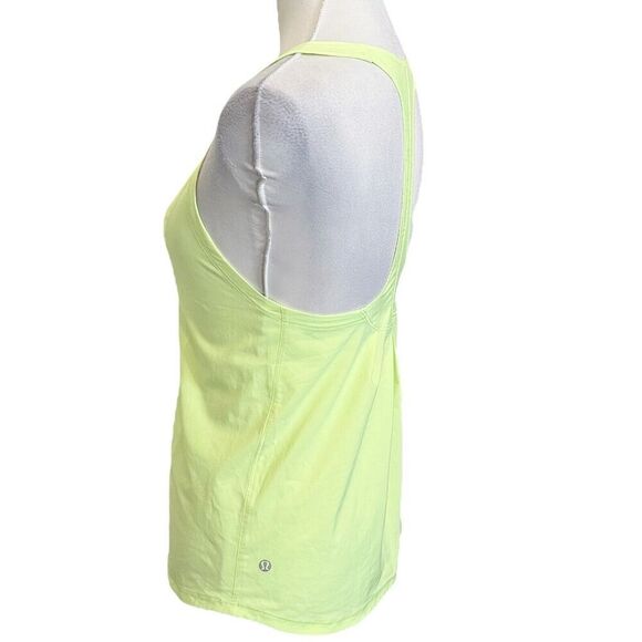 Lululemon Athletica Lightened Up Singlet Clear Mint Neon Tank Top Womens Size 2 - Picture 3 of 8